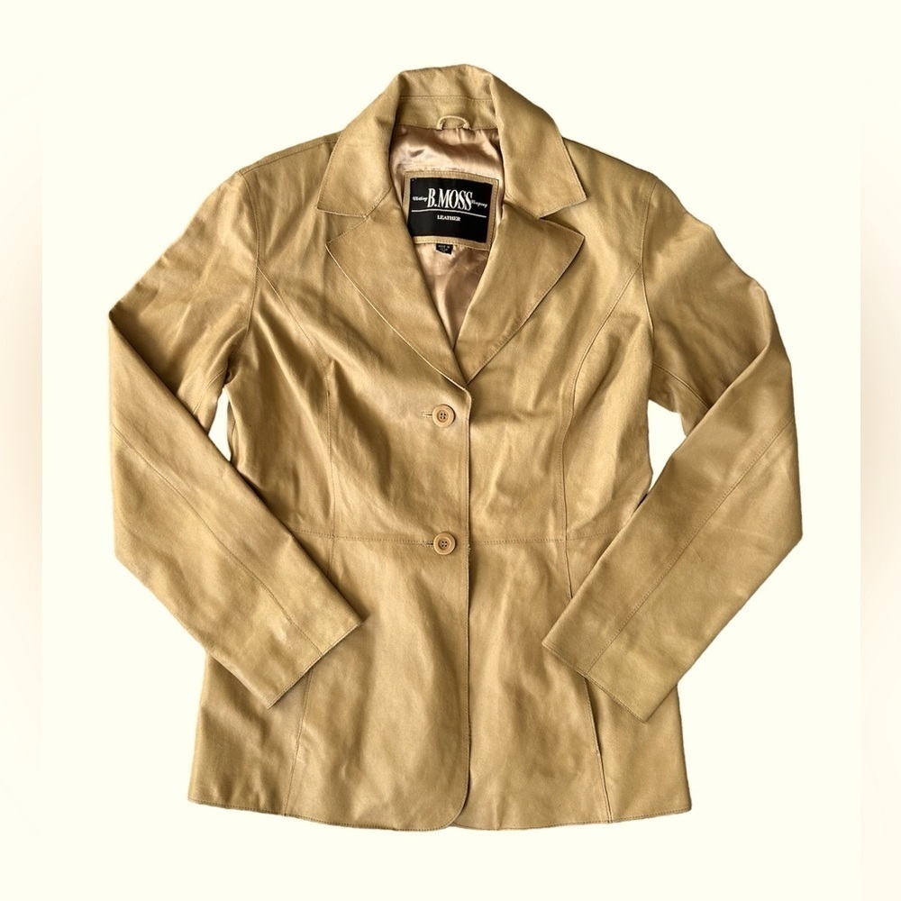 B. Moss vintage women’s leather fitted jacket size medium